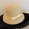 Beach Bow Straw Cap Hepburn Visor Basin Cap New Bucket Sun Hat  Travel
