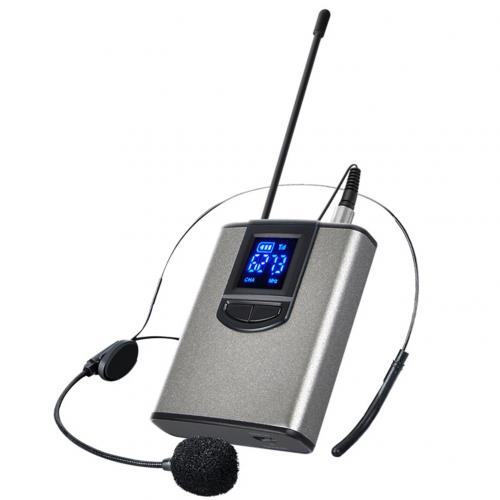 UHF Wireless Microphone Lavalier Headworn With Bodypack Transmitter Rechargeable Receiver 1/4" Output For Teaching Speaking