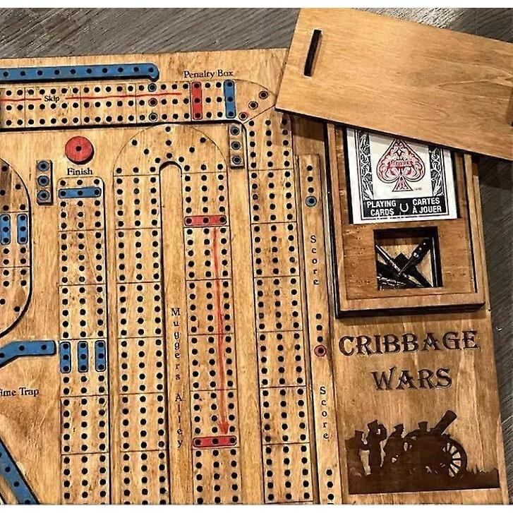Cribbage Wars Board Game,2024new Wooden Cribbage Board Game Set