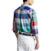 Polo Ralph Lauren SS22 Oxford Cloth Color Block Striped Plaid Shirt Men shirts Red MNPOWOV16821-961