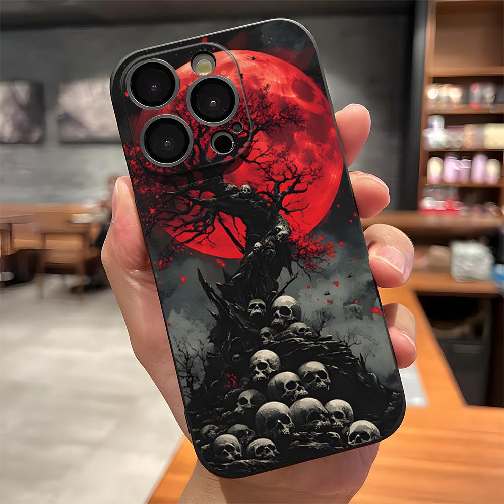 Чехол для телефона с узорами в стиле Хэллоуин (черепа) Для IPhone 17 Pro Max 15 Pro 16 14 Plus 12 13 Mini 11 Pro Ударопрочный Мягкий чехол