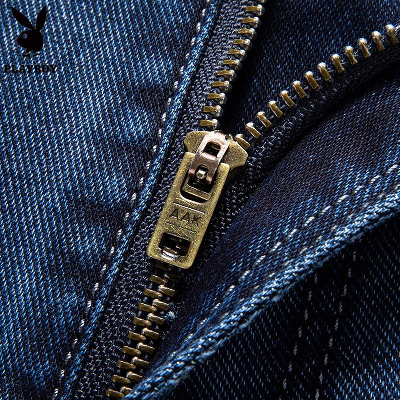 PLAYBOY Men's Loose Fit Straight Denim Shorts