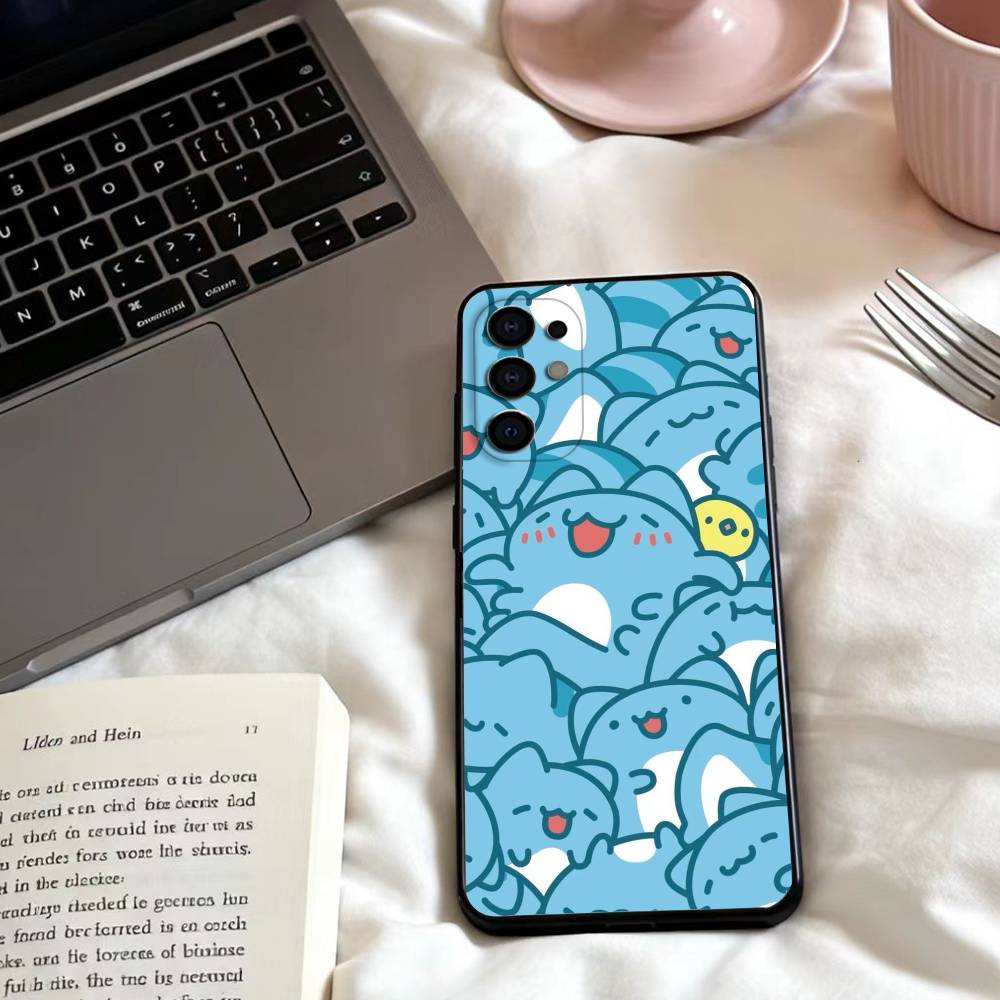 Cute B-Bugcat Capoo Phone Case For Samsung S25,24,23,22,30,21,10,9,Ultra,Plus,Lite,FE,4,5 G Soft Black Case