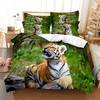 Tiger Duvet Cover Set King Size 230x260 Double Bed Single Queen Full Animal Quilt Case Linen 3D Pillowcase Twin Bedding Sets