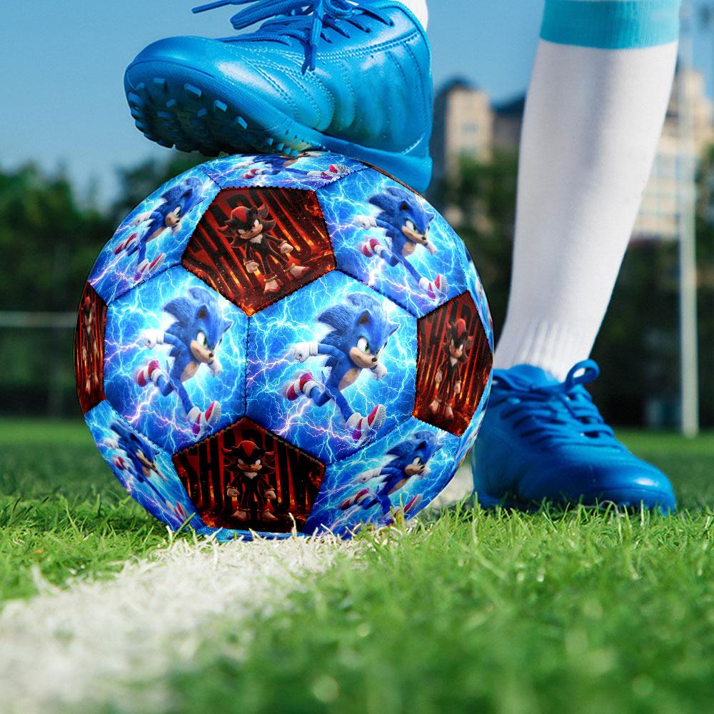 1pc Sonic the Hedgehog Soccer Ball Size 5 Indoor Soccer Ball Fashion Colorful Backyard Game - Great For Sports Fans Gift HE43