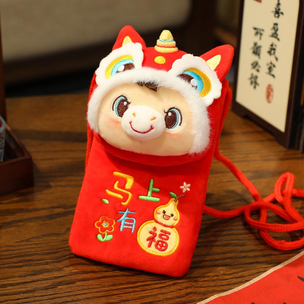 PP Cotton Red Envelopes Chinese Style New Year Blessing Lucky Horse Crossbody Bag Lucky New Year Red Packets Year of The Horse