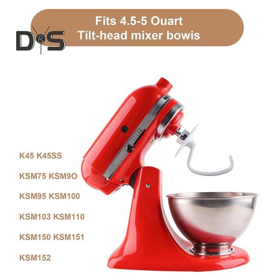Насадка для теста для миксера Kitchenaid K45 K45SS KSM90 KSM150 KSM75 KSM103 Сменный крюк для хлеба, совместимый с блендерами с чашами объемом 4,5–5 кварты