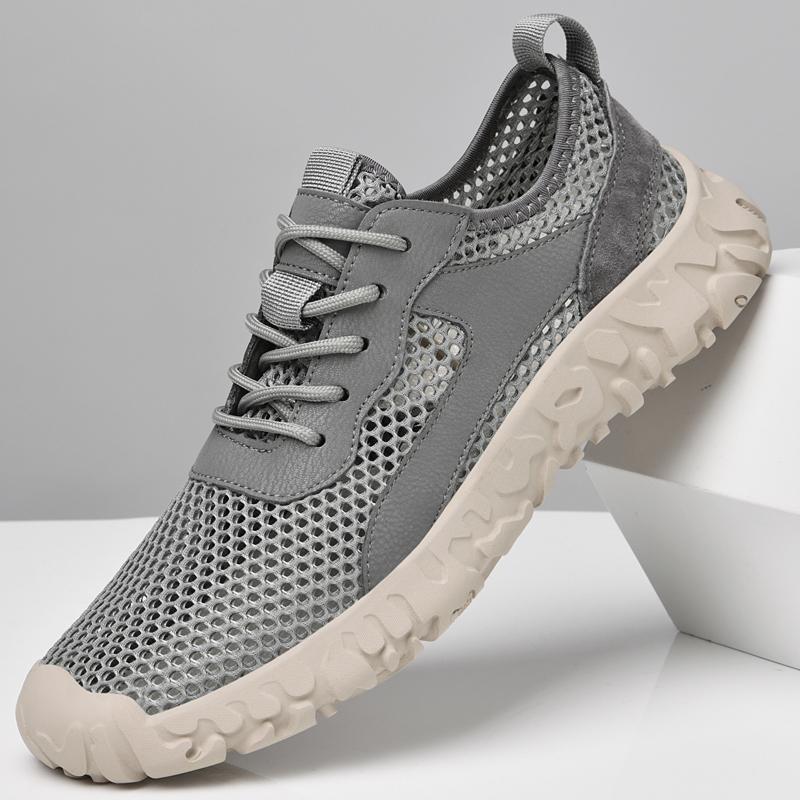 Trendy Brand Men's Mesh Shoes Hollowed Out Summer New Men's Casual Shoes Outdoor Sports Shoes Men's Hiking Shoes Breathable