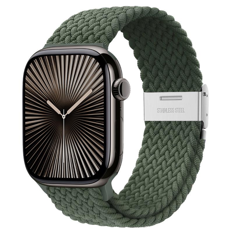 Ремешок Для Apple watch band 46мм 45мм 44мм 49мм 40мм 41мм 42мм Плетеный loop correa браслет iWatch series 10 8 9 7 5 se 6 4 Ultra