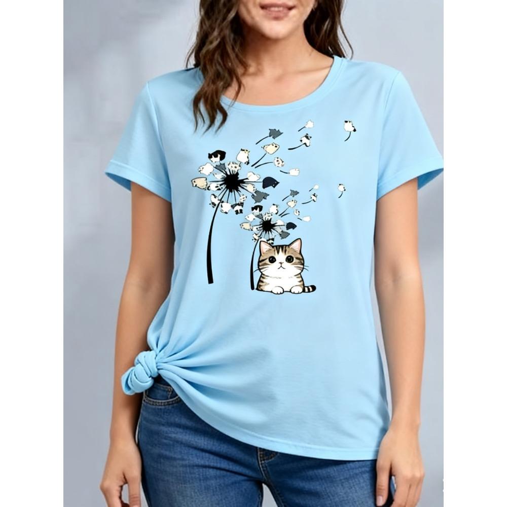 Женские футболки больших размеров XL-7XL Женская футболка с круглым вырезом, модная, с цветочной лоскутной вставкой, цветным принтом, коротким рукавом