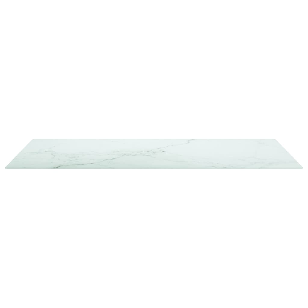 Vidaxl Blat Stołu, Biały, 120X65 Cm, 8 Mm, Szkło Z Teksturą Marmuru