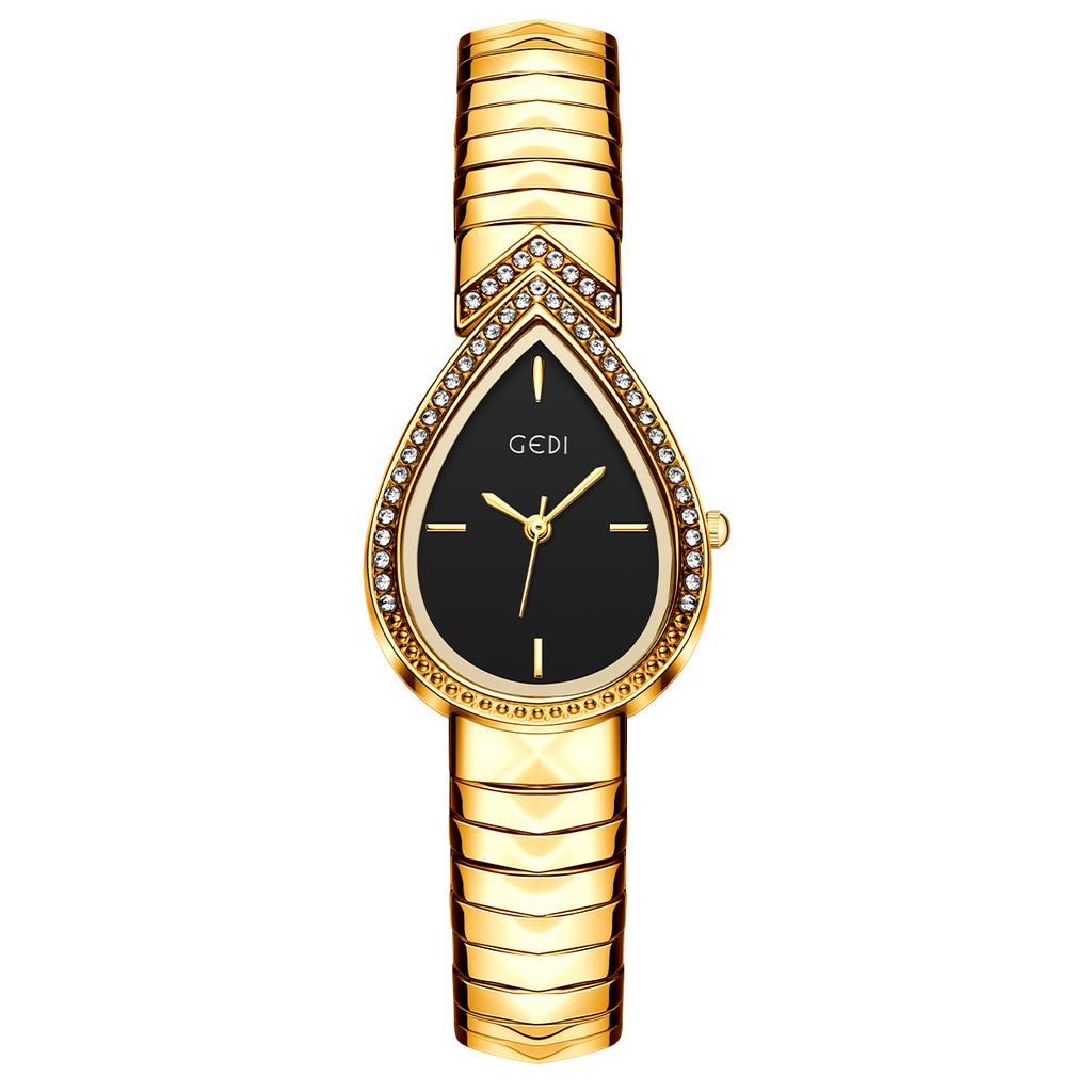 Watch Women'S Light Luxury Water Drop Diamond Exquisite Fashion Niche Personality Women'S Quartz Watch