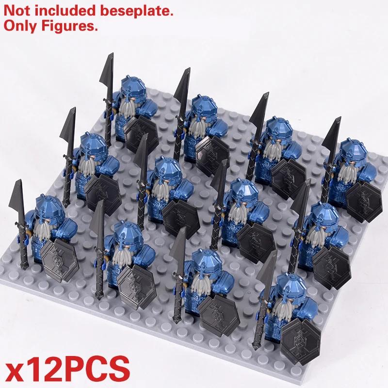 MOC Средневековый Гном Воин Эльфы Рыцари lotr Фигурки Строительные Блоки Аксессуары Броня Щит LOTR DIY Игрушки Для Детей подарок