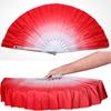 Red Belly Dancing Fan Pink Rayon Silk Fans Belly Dancing Fan 32.5cm for Song Fan Performance Fan