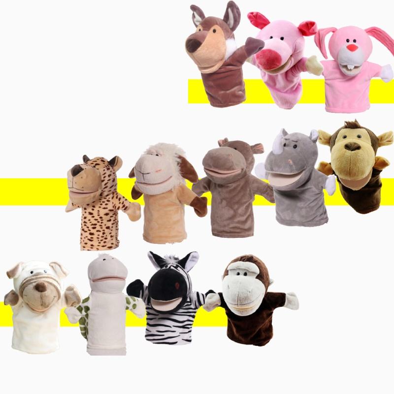 Набор пальчиковых кукол-животных для интерактивного рассказывания историй с волком, кроликом, обезьяной и крокодилом