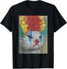 Clown Cat Oil Painting TShirt Vintage Colorful Artistic Cat Print Tee Whimsical Circus Cat Crew Neck Casual ShortSleeve
