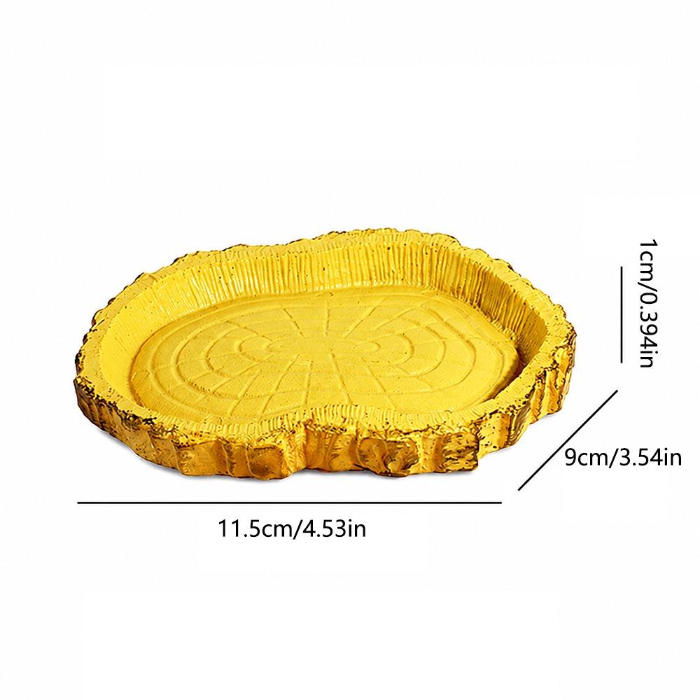 Tree Stump Shape Reptile Feeding Bowl Multicolor Reptile Bathtub for Tortoises