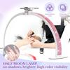 DianaBeauty Half Moon Light 35W Nail Desk Lamp U Shaped 364 LEDs Fill Light with Phone Holder Foldable Table Lamp for Manicure