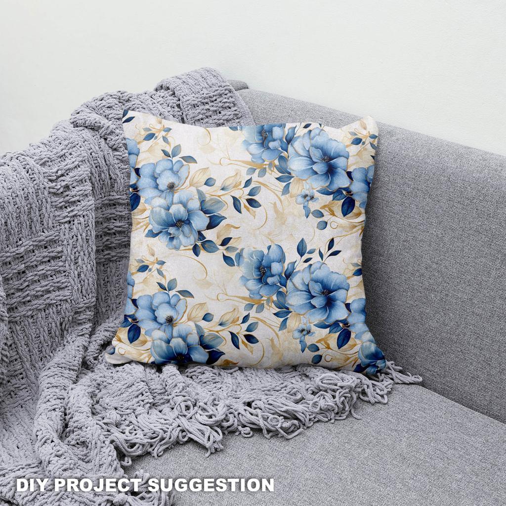 Royal Samt Stoff Polyester Zum Nähen - Motiv Blumen - Rdx2010