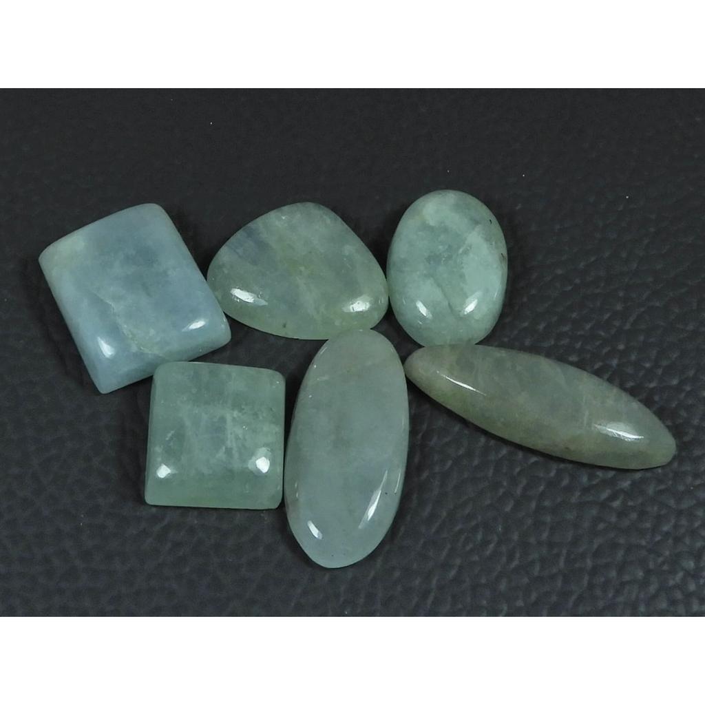 85Cts. Natural Aquamarine Mix Cabochon Loose Gemstone 06 Pcs Lot C-3833
