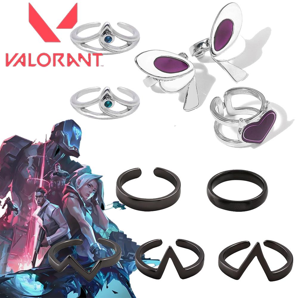 Новые Кольца Игры VALORANT Персонажи Клоув Сплав Открывающиеся Регулируемые Сумеречные Бабочка Сердце Кольца Для Косплея Аксессуары Женские Украшения