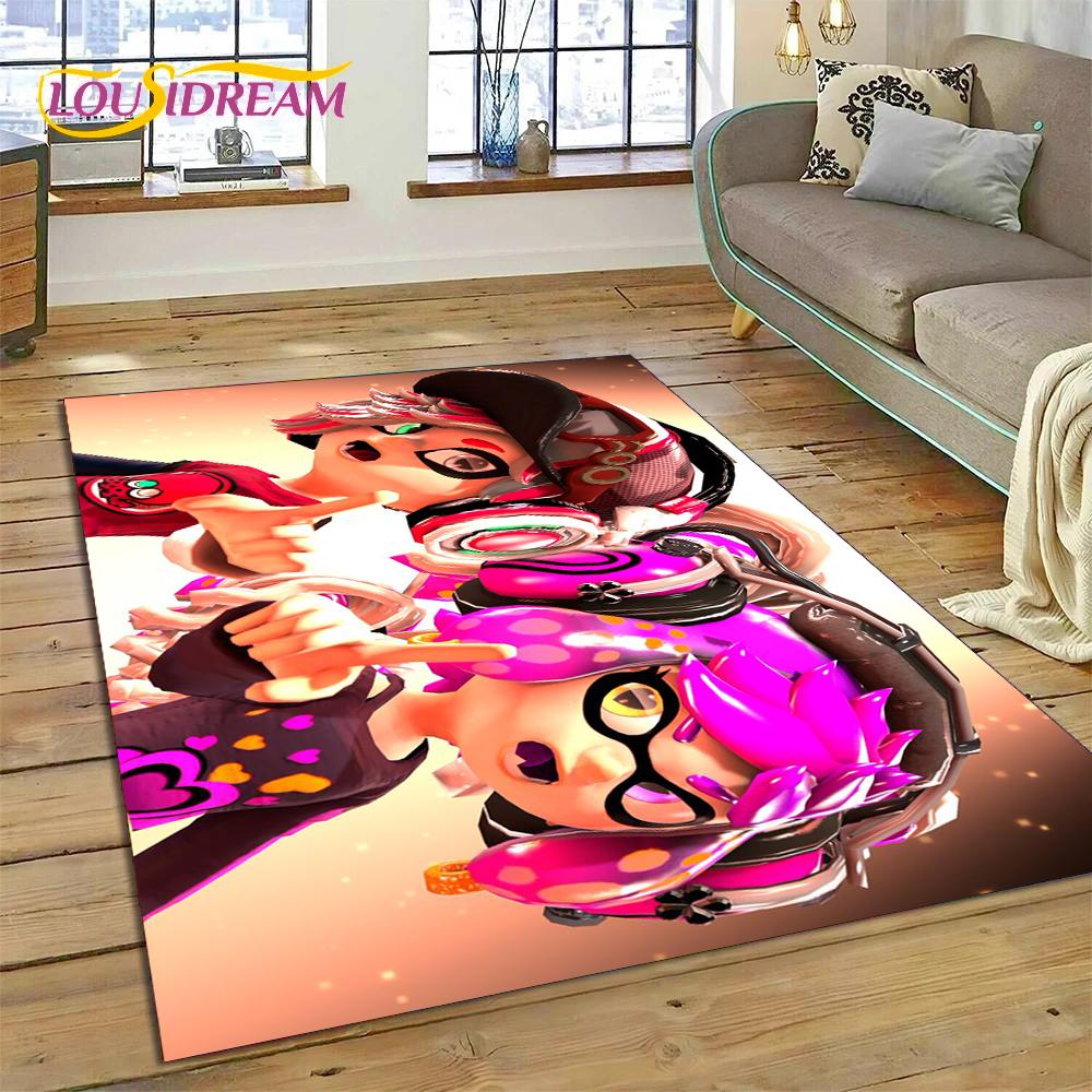 Splatoon3 PC Игрок Мультяшный Игровой Ковер для Гостиной Спальни Домашний Декор, Нескользящий Коврик для Пола Декор для Дивана Придверный Коврик ДЕТСКИЙ