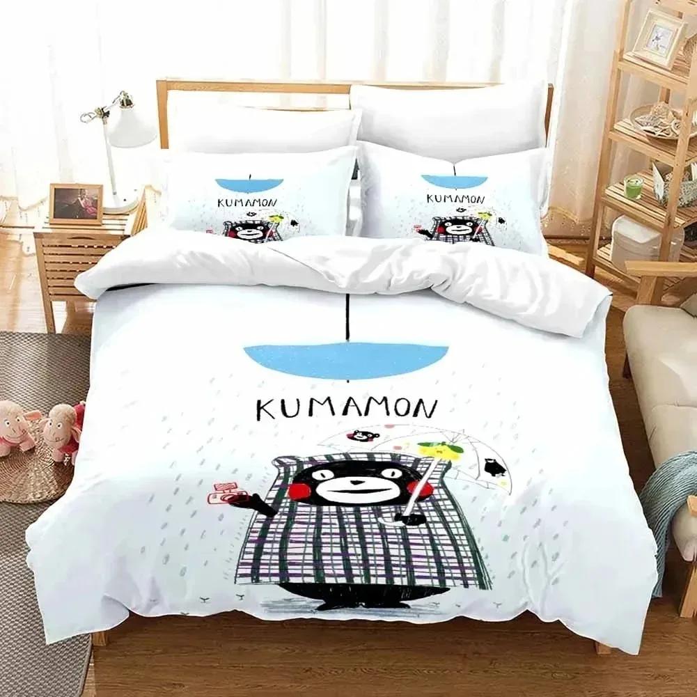 3D-принт Kawaii Cartoon Comics Kumamon Комплект постельного белья Double Twin King Пододеяльник Одеяло Наволочка Для мальчиков Девочек Взрослых Спальня
