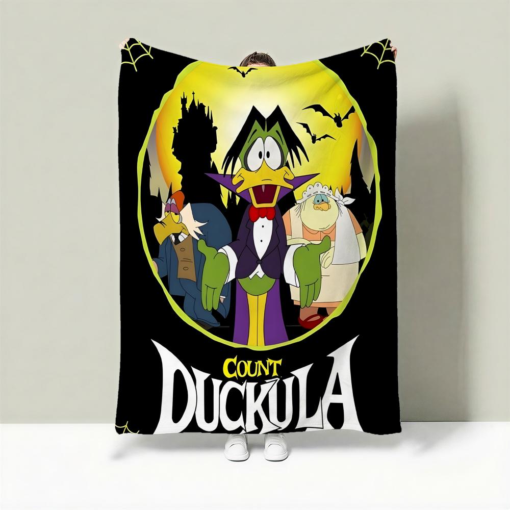 Cartoon C-Count Duckula Throw Lightweight 240g Flannel Blanket Soft Skin-friendly for Summer Cooling