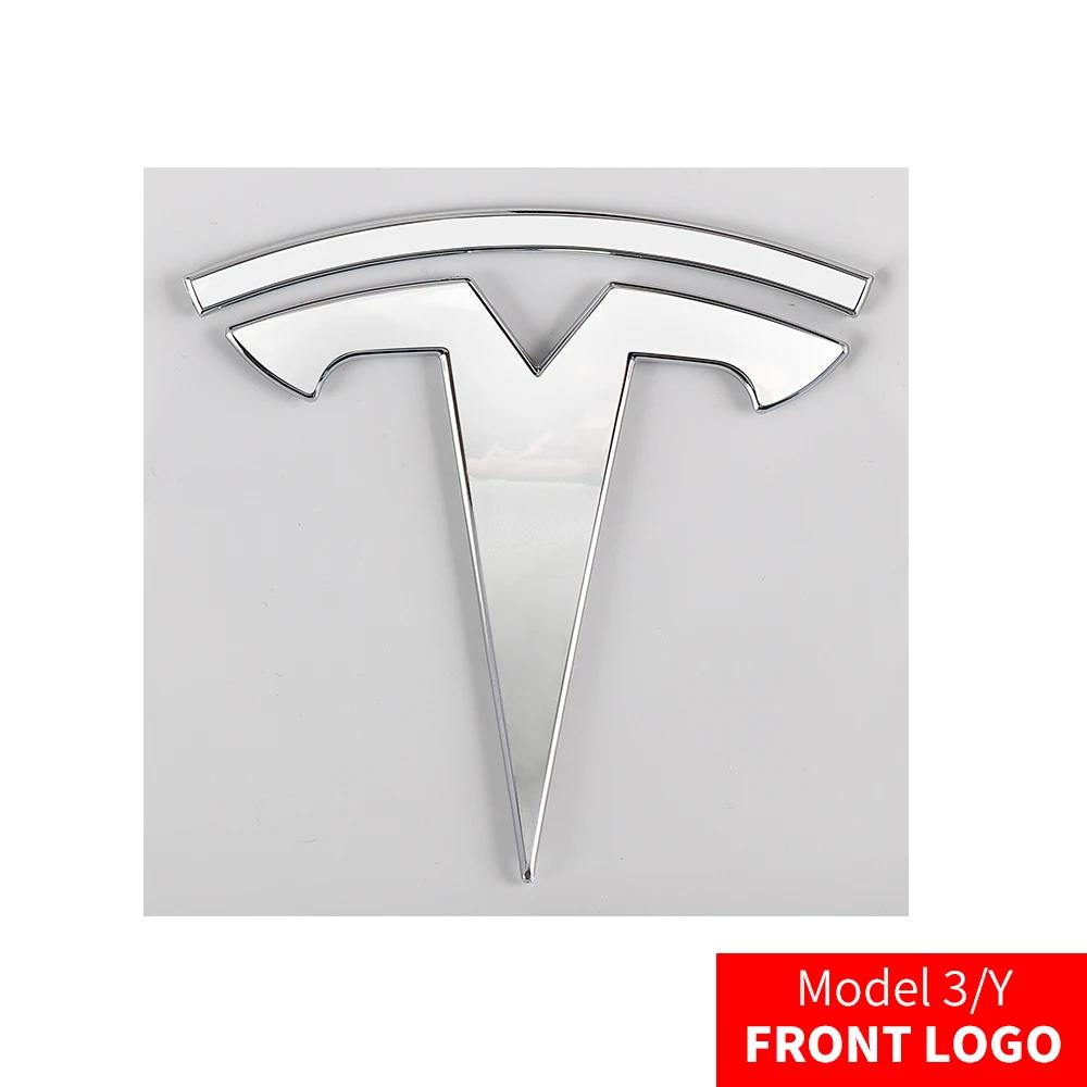 Автомобильная наклейка Tesla Логотип на переднюю часть автомобиля Tesla Логотип на задний багажник Наклейка для Model 3 Mode Y металлический логотип замена передних и задних логотипов