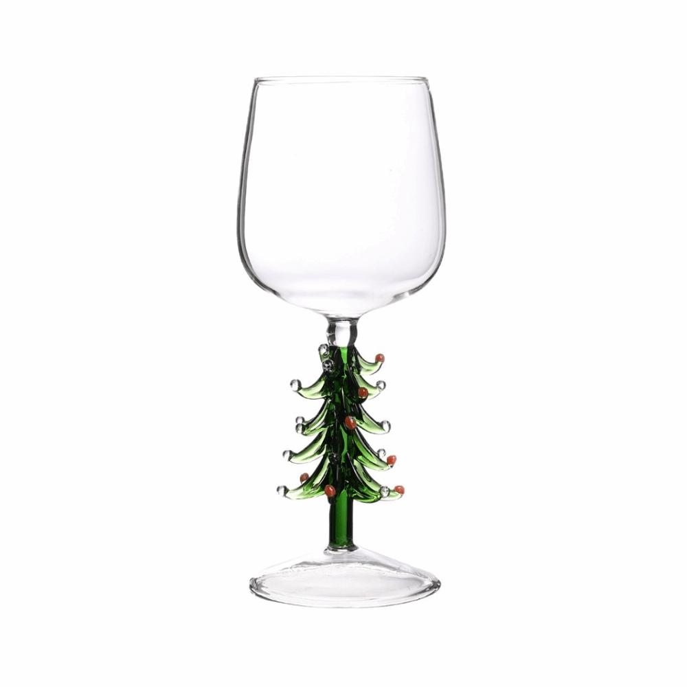360 ML Christmas Tree Drinking Goblet 3D Highball Glass Creative High Stemmed Glass Party