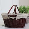 Weaving Design Wicker Woven Basket Multoclor Storage Basket Rustic Style Hand Basket  Fruit