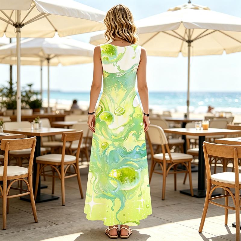 Women's Sleeveless Beach Dress Vibrant Colors,Comfortable Fabric,Simple Versatile Design,Perfect for Summer Beach Vacations,Daily Casual Outdoor Wear.