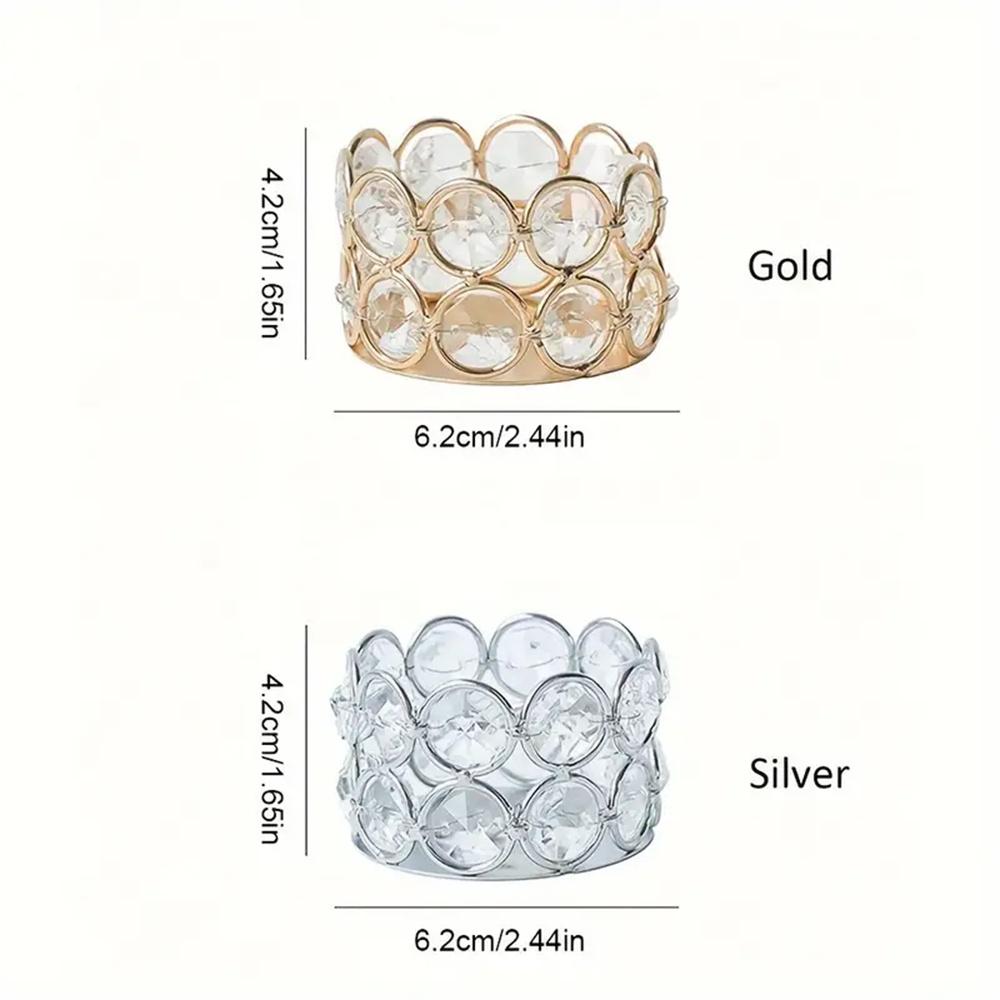 4 шт. серебристо-золотистых хрустальных подсвечника для чайных свечей для дома, стола, спальни, центрального элемента, свадьбы, семейного праздника, декора, креативных подарков