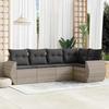 VidaXL Garden Lounge Set with Cushions 5 Pcs, Patio Sofas, Patio Furniture Set, Outdoor Furniture, Grey 3221331