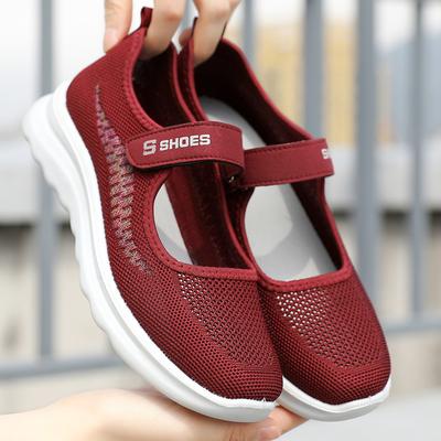 ****** и летом в пожилом возрасте прогулочная обувь старая ******* тканевая обувь женская летающая плетеная сетка мамина обувь нескользящая подошва дерьмо бабушкина обувь