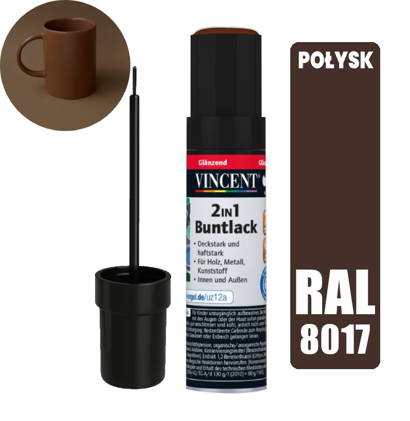 Touch-up varnish with brush 12ml Touch-up scratch RAL 8017 Brown Gloss