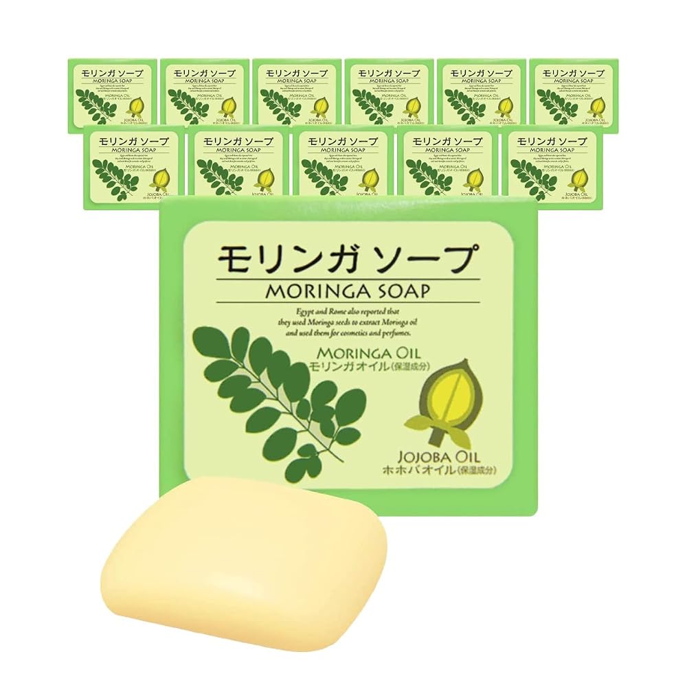 Yonekichi Moringa Soap, Moringa Facial Soap, Additive-Free, Moringa Oil, 80g, Set of 12