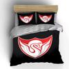 Red & White Swan Logo Bedding Bedding Duvet Cover Set Duvet Cover Pillowcases (1 * Duvet Cover 2 * Pillowcases, Without Duvet Insert)