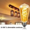 Ampoule LED E27 Vintage Edison 4W dimmable - Verre ambré, filament céramique spirale, 2200K blanc chaud