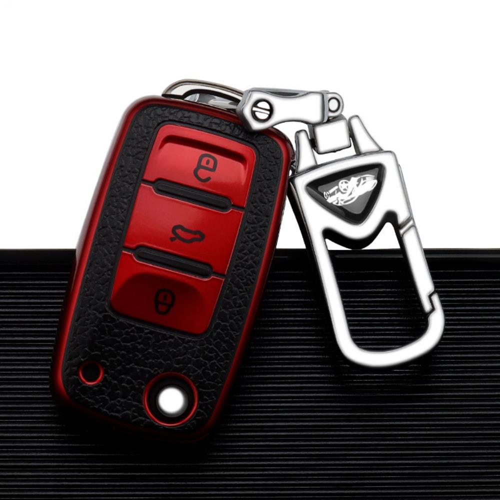 VW Car Key Cover for Polo Golf Jetta Passat Tiguan Santana Leather Key Case Protector