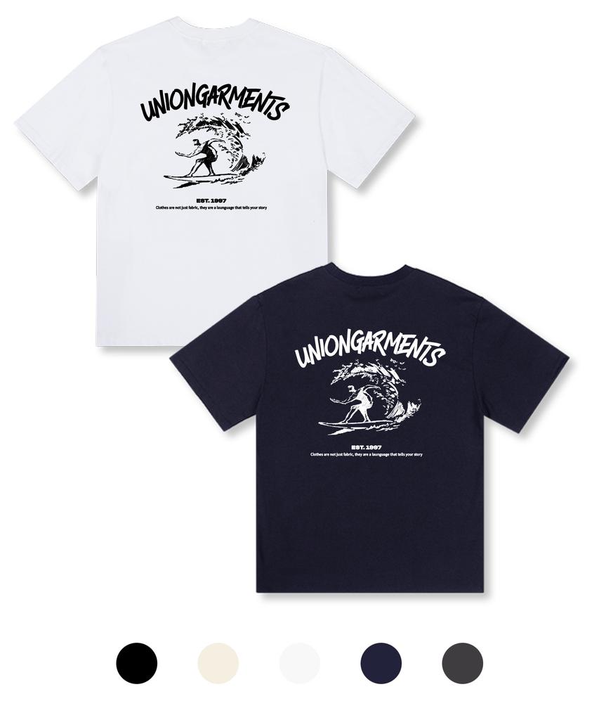 UNION GARMENTS Футболка оверсайз с коротким рукавом 'Волна для серфинга' 5 цветов