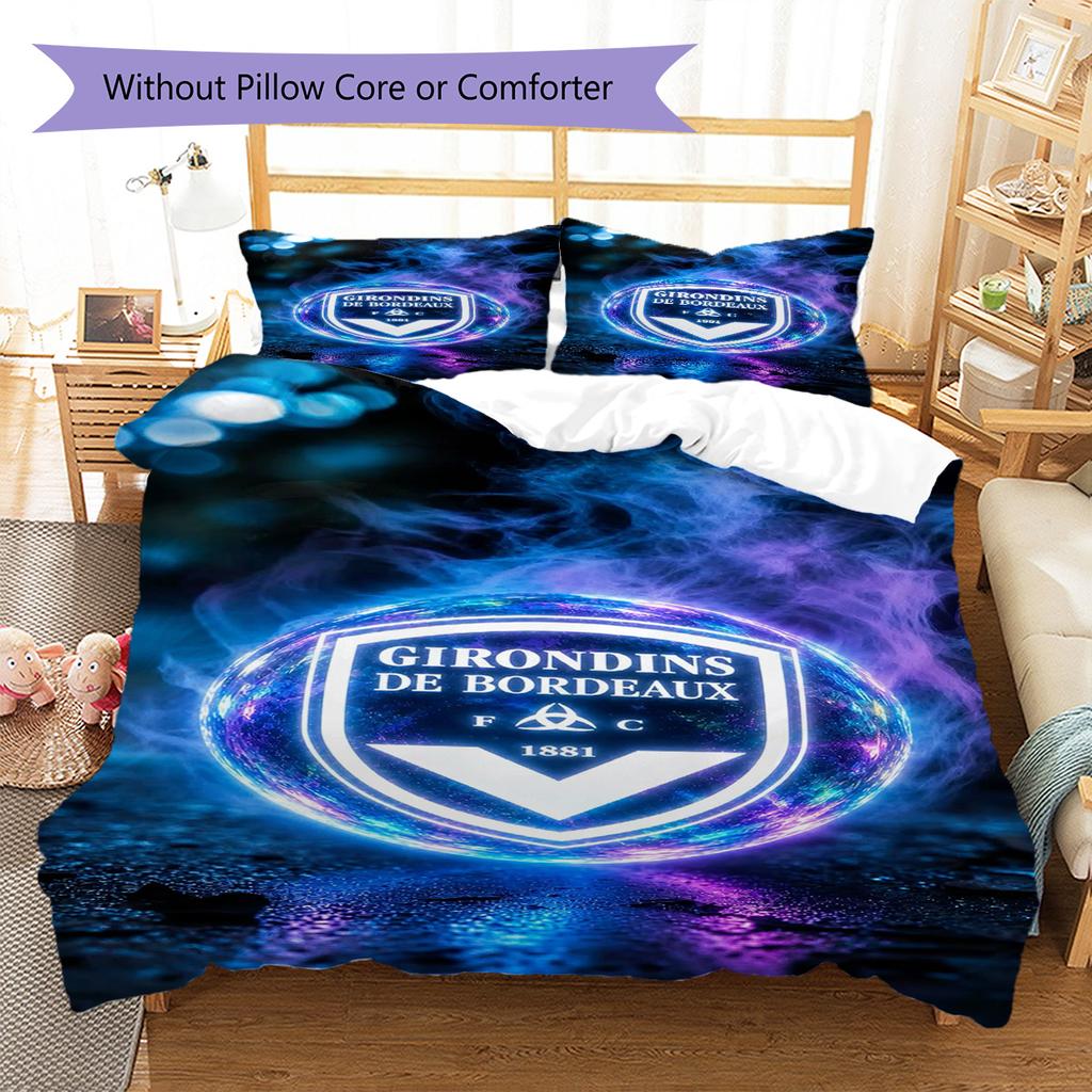 Bordeaux Bègles Pattern Bedding Set Quilt Cover Pillowcase Home Decor Gift (1 * duvet cover + 2 * pillowcase, without core)