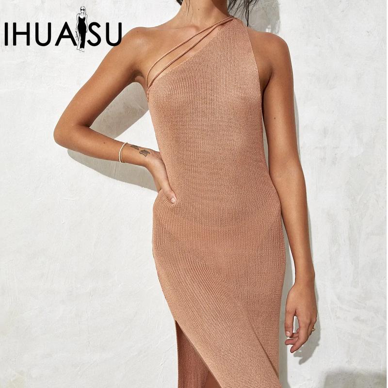 IHUASU Женские сексуальные пляжные платья на одно плечо Женские платья для отдыха на море