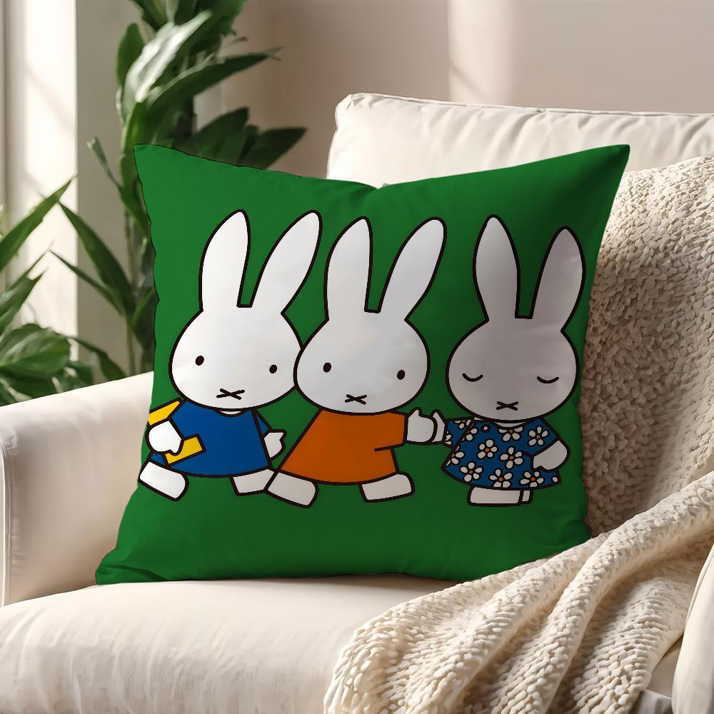 Kawaii MMiffy cushion cover For Pillow Printing Sofa Decoration Home Car Room Coffee Shop Office Nordic Simplicity
