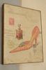 Picture vintage retro fashion shoe in glamour style golden slipper