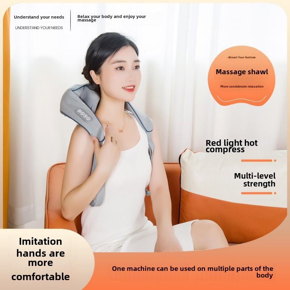 Trapezius Shoulder and Neck Kneading Massager Neck Hot Compress Massage Shawl