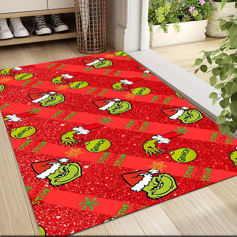 Christmas Grinch Carpet Rug Soft Washable Anti Slip Home Living Room Sofa Mats Personalized Christmas Rug