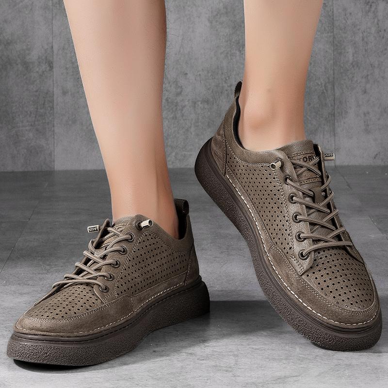 Модная мужская повседневная обувь из натуральной кожи, новые мужские кроссовки на шнуровке, дышащая обувь для вождения, классическая обувь для скейтбординга, для мужчин
