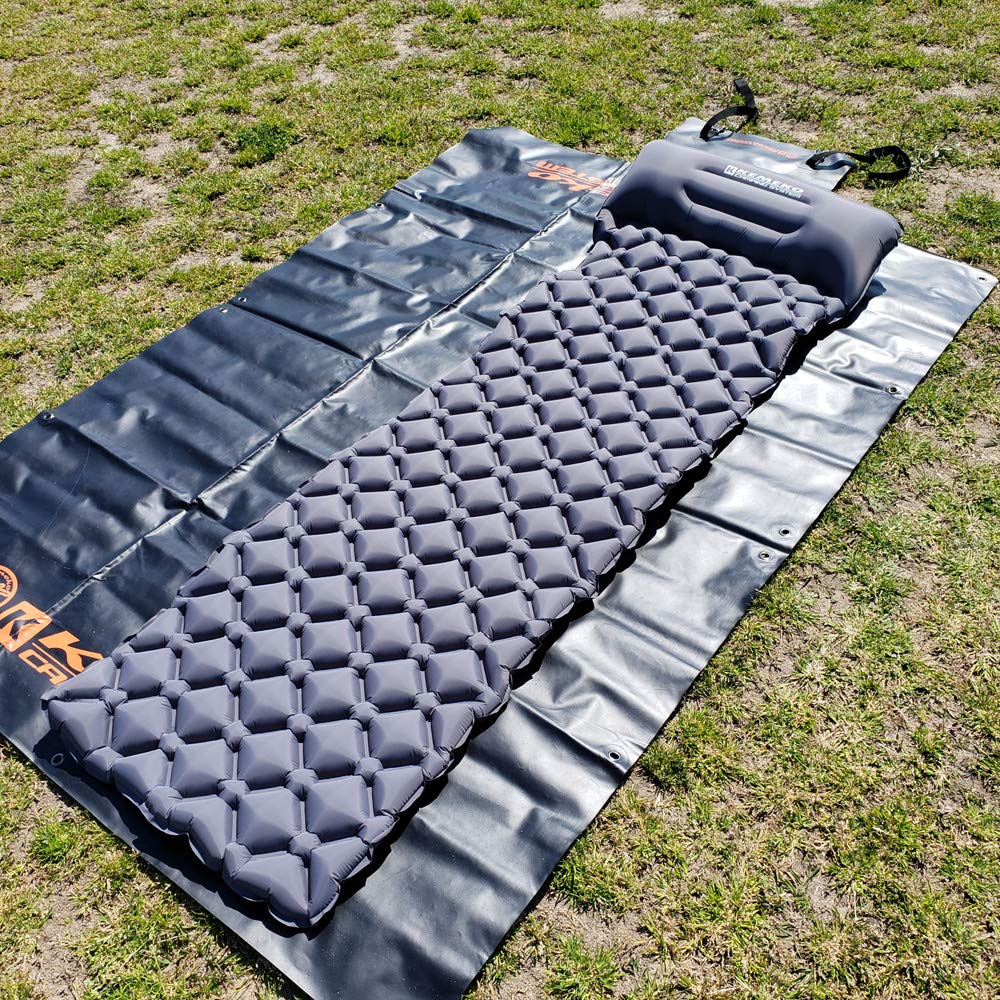 Подушка KEMEKO Интегрированного Типа Двойной Клапан Надувной Воздушный Кровать Кемпинг Аварийный Воздушный Кровать (оранжевый)