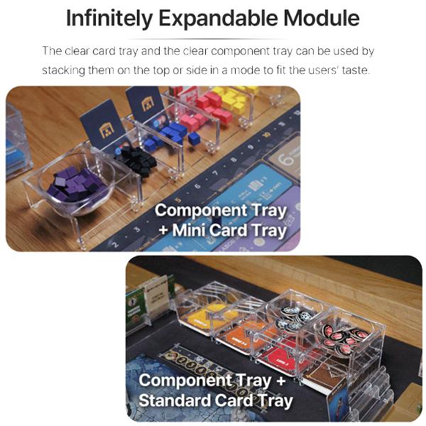 Clear Board Game Cards Stand Holders [4 PACK] | Transparent Card Deck Display Holders | Playing Card Holders for Ticket To Ride, Monopoly, Dominion